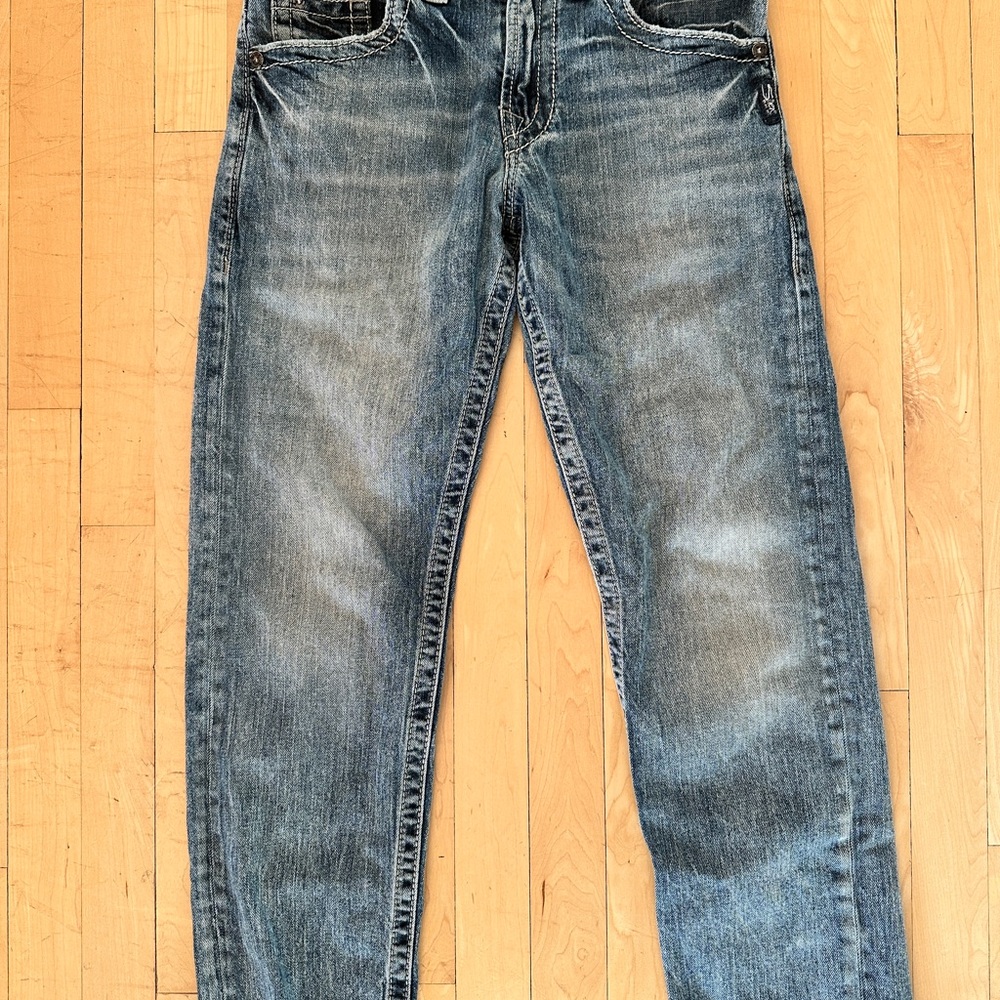 Silver “Eddie” Blue Relaxed Fit Jeans with Vintage Fading